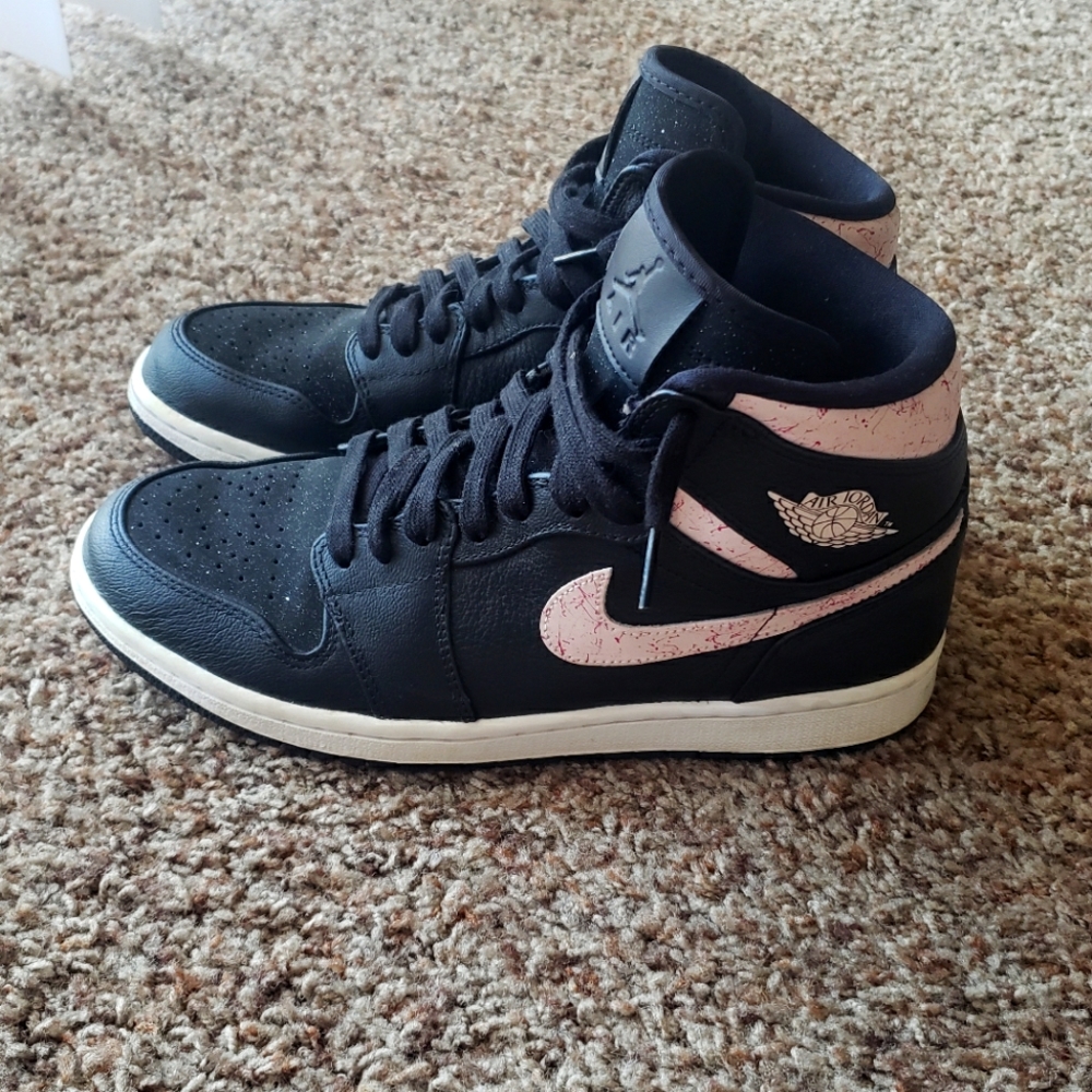 Wms Jordan 1 Retro High Black Silt Red, Sz 10